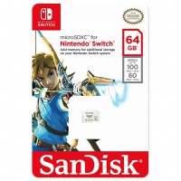 Карта Памяти SanDisk MicroSD 64gb (Nintendo Switch) Б.У.